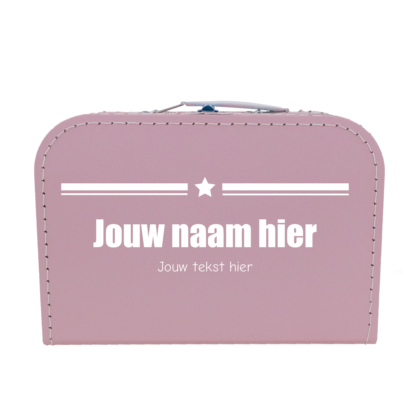 Kinderkoffer met naam roze