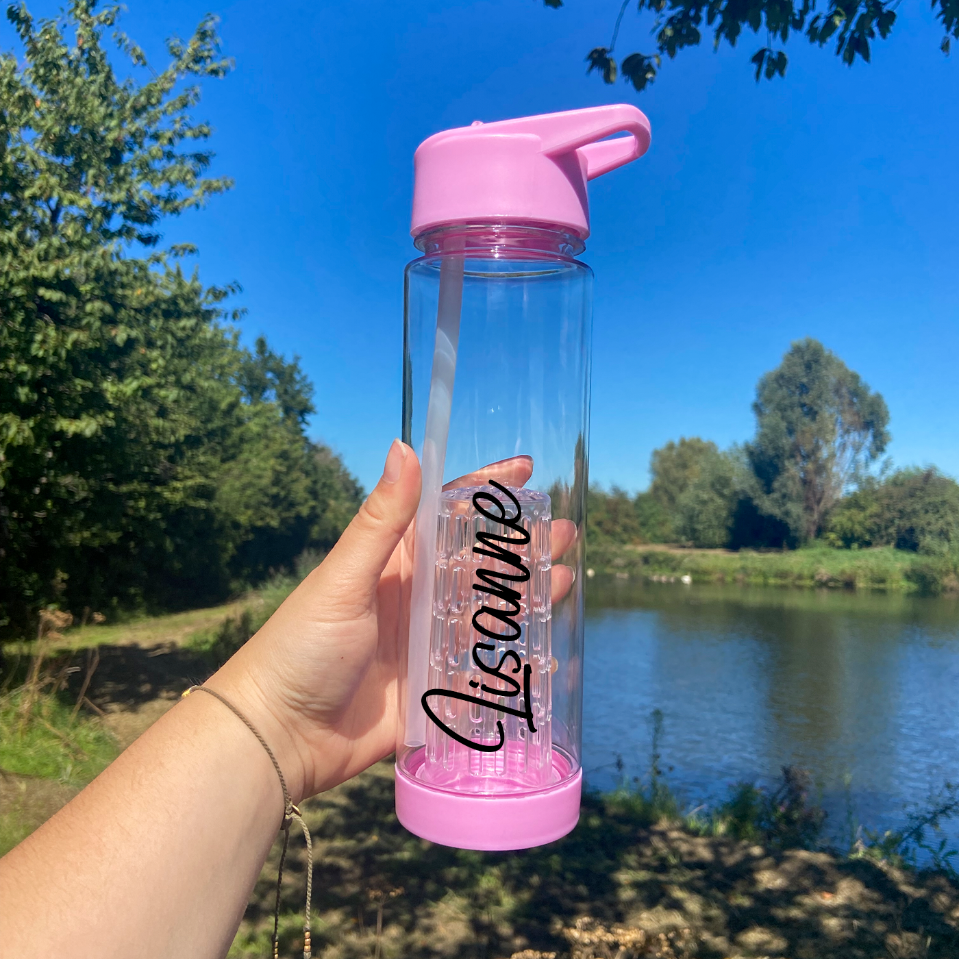 Personalised Infuser Water Bottle - Pink