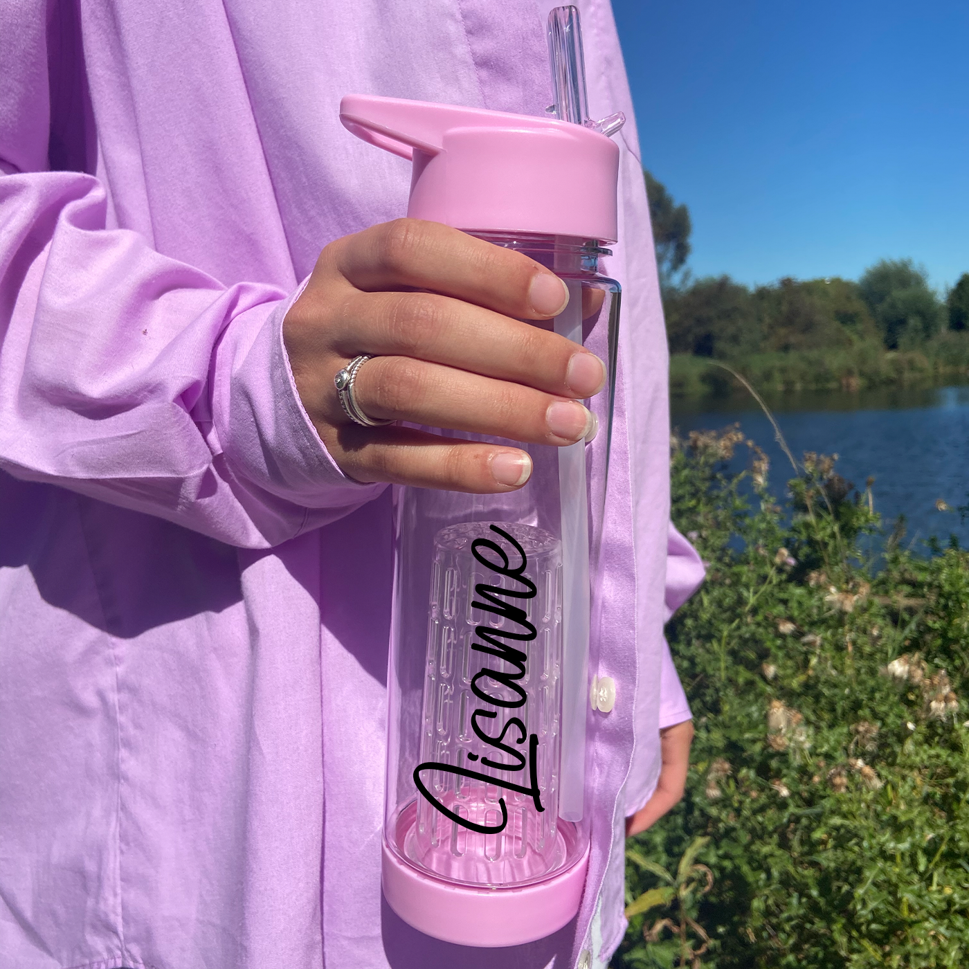 Personalised Infuser Water Bottle - Pink