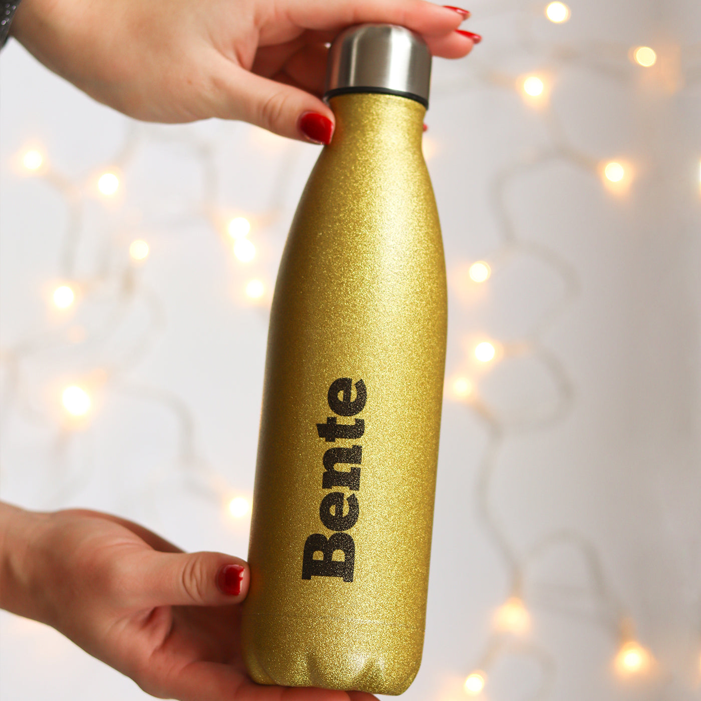 Gold Glitter Insulated Flask