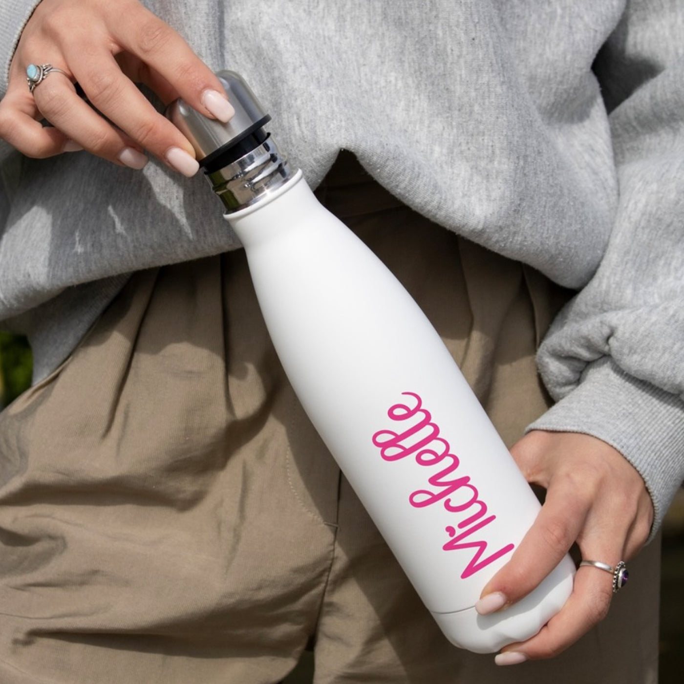 Personalised Thermos Bottle - White