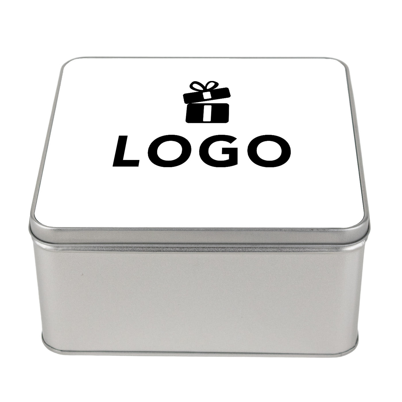 Vierkante koektrommel met logo bedrukken